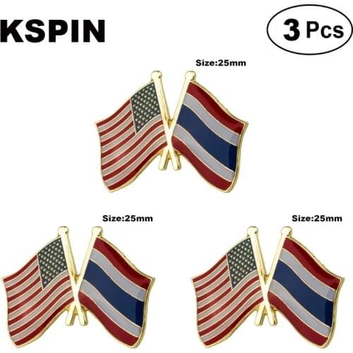 U.S.A.& Thailand Frendship Lapel Pin Brooches Pins Flag badge Brooch Badges