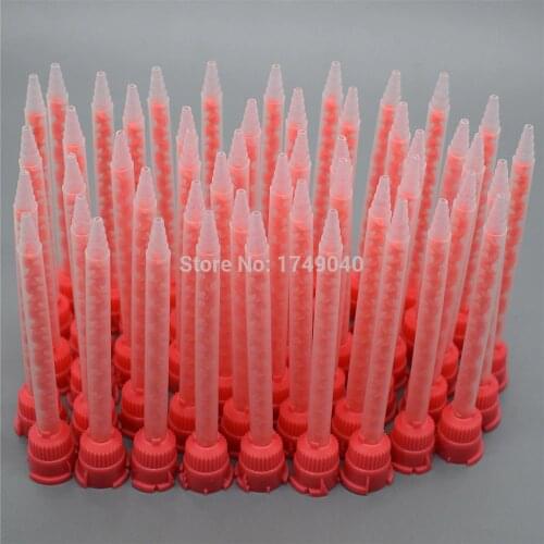 Epoxy Adhesive Applicator Static Mixer Mixing Nozzle Mix Ratio 10:1 Round Static Mixing Nozzle 50pcs Set for 10:1 Caulking Gun