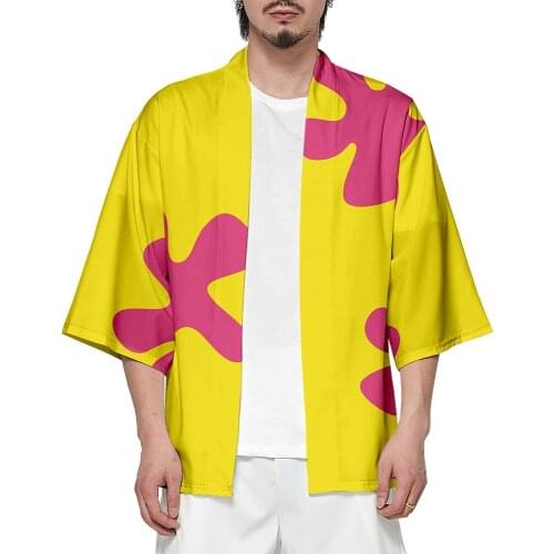 Anime Patrick Star 3D Print Kimono Haori Yukata Cosplay Women/Mens Summer Casual Cool Streetwear Shirt Japanese Asian Clothes