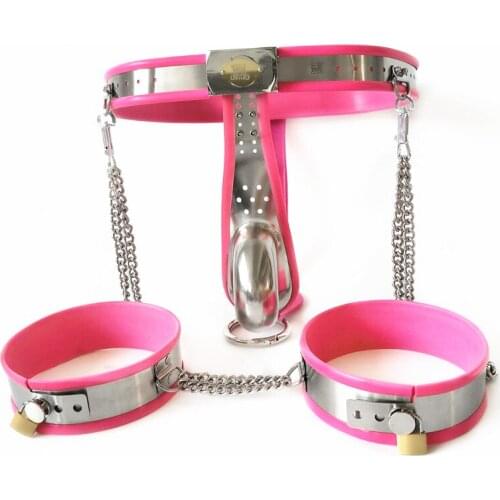 Stainless Steel Slave Male Penis Ring Cock Cage Adult Toys Bondage Outdoor Wear Chastity Belt Device Bird Lock with Handcuffs