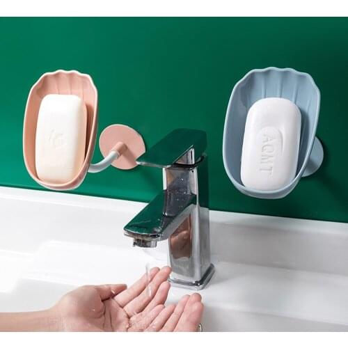 Creative Shell Soap Bathroom Soap Box Wall-mounted Countertop Dual-purpose Soap Dish Holder Case Rotatable Soap Holder