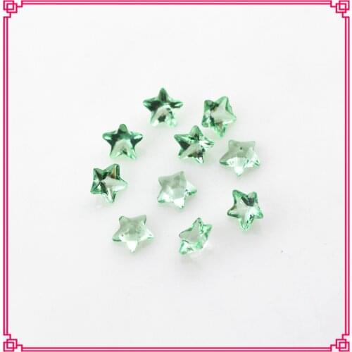 Hot selling 100pcs/lot 5mm green crystal star birthstone floating charms fit living glass memory lockets diy jewelry