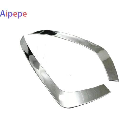 For Audi Q3 2012 2013 2014 ABS Chrome Headlight Lamp eyebrow headlight cover trim Front Fog Light Foglight Lamps Cover Eyebrow