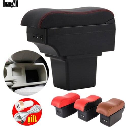 Armrest For Hyundai Elantra Touring i30 i30cw 2007-2011 Dual layer Leather Central Store Content box with cup holder ashtray USB