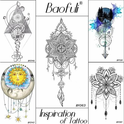Henna Flowers Mehndi Pendants Temporary Tattoo Stickers Black Water Transfer Pendants Fake Tatoos Sexy Women Body Art Arm Tattoo
