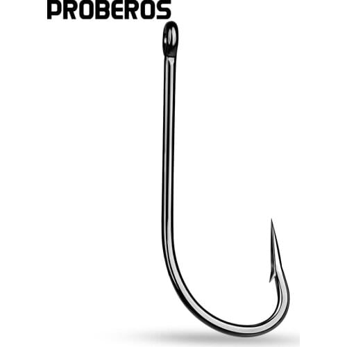 PROBEROS fishhook 72A High-carbon steel Fishing Hooks 9225-1#-7/0# Oshaughnessy Hook Black Color Jig Big Hook