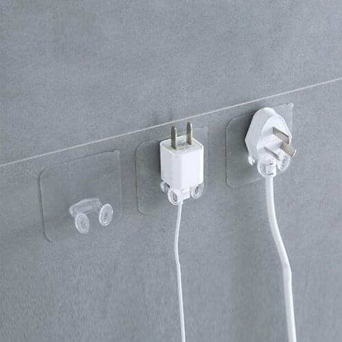 10Pcs Strong Self Adhesive Door Wall Hangers Transparent Hooks For Silicone Storage Hanging Kitchen Magic Bathroom Accessories