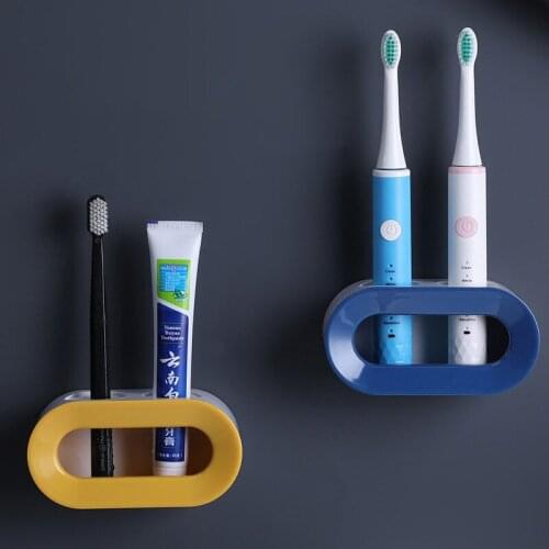 Simple Electric Toothbrush Rack Toothbrush Holder Bathroom Accessories Organizer Wall Shelf Bathroom Storage Wash Couple Set