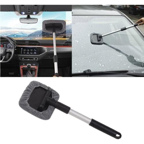 Telescopic Car Window Cleaner Aluminum Alloy Auto Body Brush Glass Cleaner Microfiber Mist Eliminator Automobile Exterior Tools