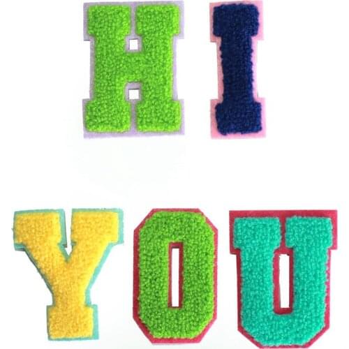 New 26 Colorful Letters Patch for Clothing Iron on Embroidered Sewing Applique Cute Sew On Fabric Badge DIY Apparel Accessories