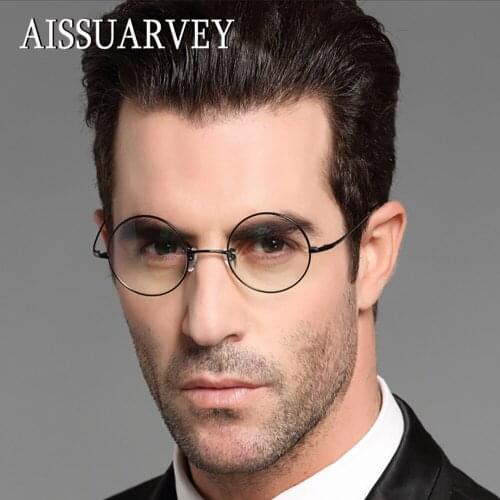 Titanium Round Vintage Optical Eyeglasses Frames Brand Designer Top Quality Eyewear Women Men Fashion Goggles Glasses Spectacle