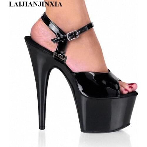 LAIJIANJINXIA Shoes 7 Inch Pointed Stiletto High Heels Open Toe Womens Shoes 17cm High-Heeled Sandals Platform Fashion Shoes