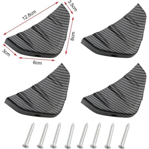 Universal Car Rear Bumper Lip Diffuser Carbon Fiber Shark Fin Spoiler Protector Cover Wing Lip Splitter