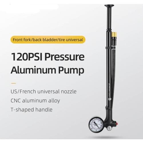 GIYO GS-02D Foldable 300psi High-pressure Bike Air Shock Pump with Lever & Gauge for Fork & Rear Suspension Mountain Bicycle