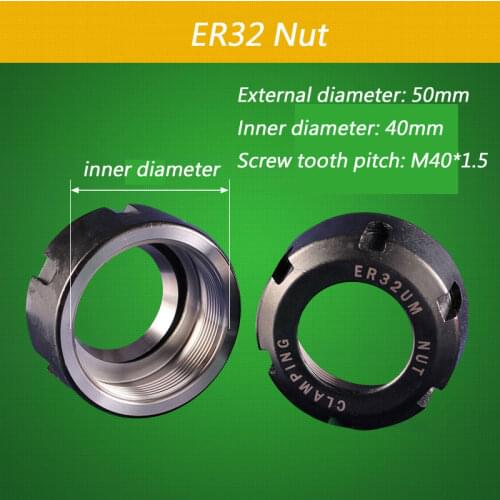 High Precision UM Type ER32 Spring Collet Nut Clamping ER32-UM (M40*1.5) For CNC Milling Engraving Machine