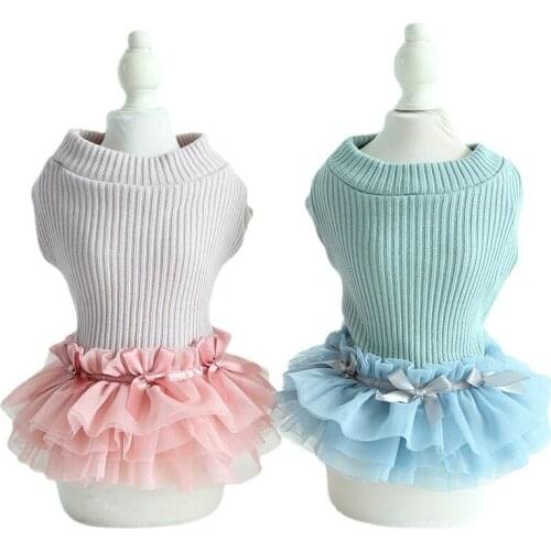 Cat Dog Dress Winter Chihuahua Yorkshire Puppy Clothes Small Dog Costume Sweater Skirt Pomeranian Maltese Bichon Poodle Clothing