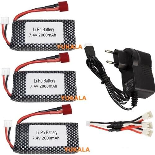1-3pcs XINLEHONG 9125 Remote Control Car spare Parts 7.4V 2000mah LIPO battery with charger for XLH 9125 battery 7.4v 1600mah