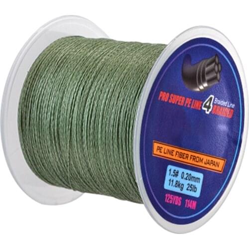 114M PE Braided Wire Fishing Line 125Yards 4 Strands 0.10mm-0.40mm 8LB-60LB Japan Incredibly Strong Multifilament Fiber Line
