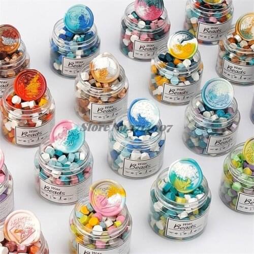 180pcs Mixed Color Octagon Sealing Wax Beads Seal Stamp Beaded Waxes for Wedding Office Vintage Craft Decor Card Making Tools