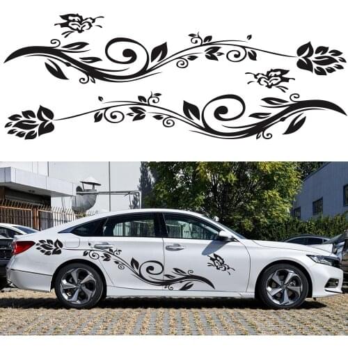 3PCS New Art Design Flower Vine Side Door Car Sticker Hood Vinyl Film Flower Car Product Decoration Car Accessories