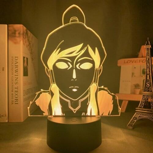 3D Lamp Korra Avatar The Last Airbender for Home Decor Birthday Gift Led Night Light Avatar Room Decor Light Korra