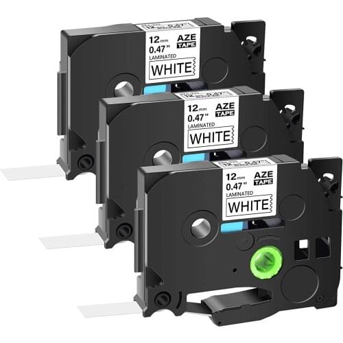 3x Replacement Black on White Standard Laminated Tape 12mm 0.47" TZe TZ-231 Label Compatible for Brother PT-D200 D210 D400 H100