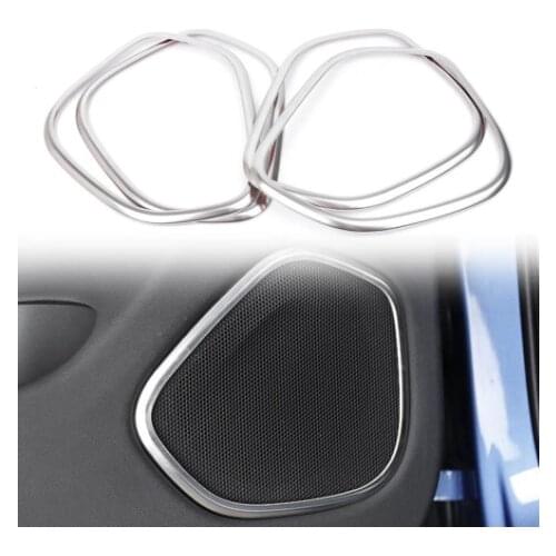 4PCS Auto Car Styling Interior Door Speaker Cover Protector Trim Decoration for Volvo XC60 Second generation 2018 XC 60 Silver