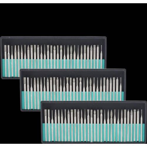 Free Shipping 30 Pcs Diamond Burr Bits Drill Tip Glass Gemstone Metal for Dremel Craftsman Rotary Tool Needle
