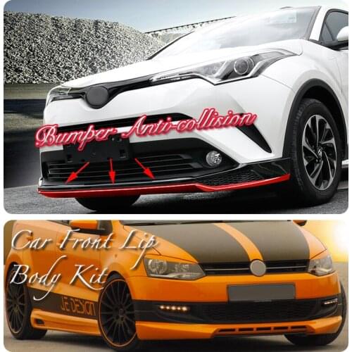 Car Bumper Lip Front Spoiler Skirt Deflector For Volkswagen VW Polo 2002~2020 Tune Car Modified Body Kit VIP Hella Flush Lips