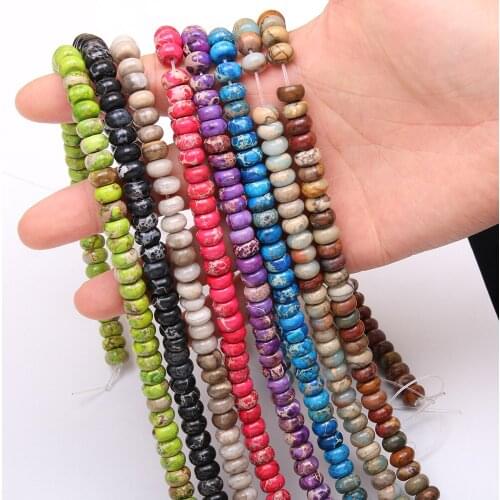 Natural Stone Beads For Jewelry Making Abacus Semi-precious Stone Loose Beads DIY Necklace Bracelet Handiwork Accessory