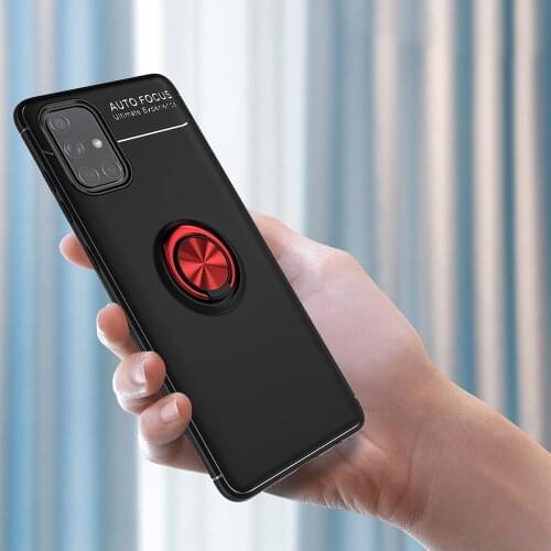 A51 SM-A515F 5G SM-A516F Magnetic Car Metal Finger Ring Holder Soft TPU Shockproof Case For Samsung Galaxy A71 SM-A715F 5G A716F