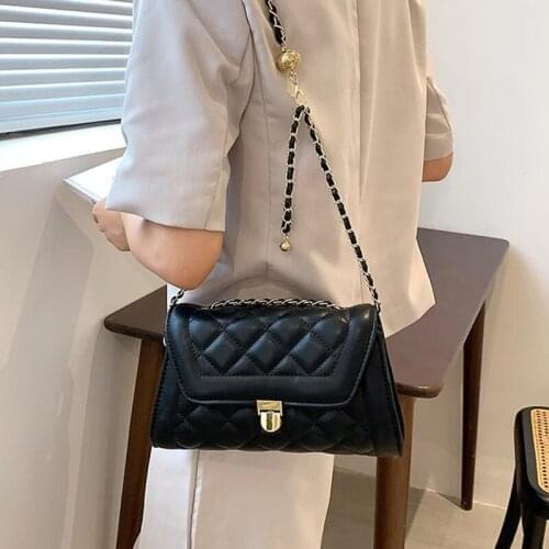 Designer Shoulder Bag Female Crossbody Bags Handbag Women Bag Simple Chain All-match Fashion 2021 New PU Leather Diamond Lattice