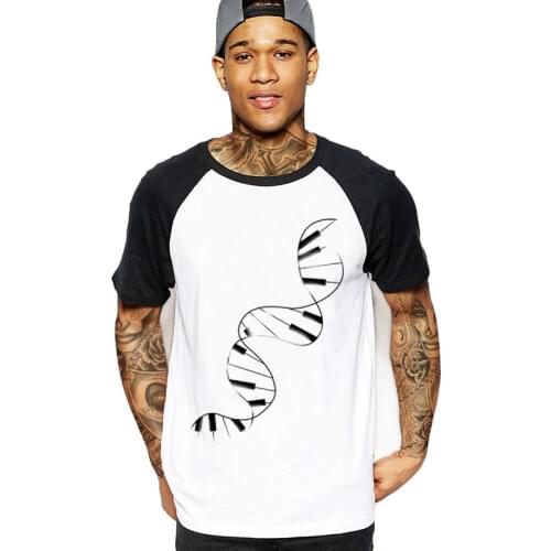 DNA Piano dna science nerdy geek song musical instrument notes tobe fonseca tobias fonseca art design illustration Men t shirts