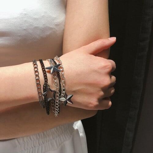 Fashion Multilayer Black Star Chains Women Bracelet Jewelry Sets For Friends Luxury Beads Pendants Bracelets Wholesale For Gift