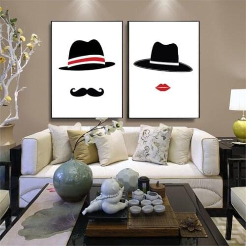 Men Women Figure Home Decor Nordic Canvas Painting Wall Art Modern Fashion Picture Sitting Room Bedroom Hotel Backdrop