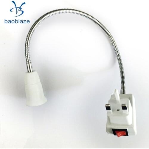 E27 LED Bulb Lamp Socket Flexible Adaptor Holder with On/Off Switch 40cm UK Plug