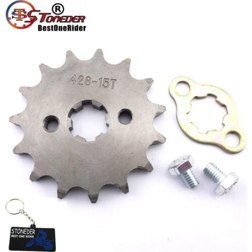 STONEDER 428 Front Chain Sprocket Gear 15 Tooth 17mm For 50cc 70cc 90cc 110cc 125cc 140cc 150cc 160cc Engine ATV Pit Dirt Bike