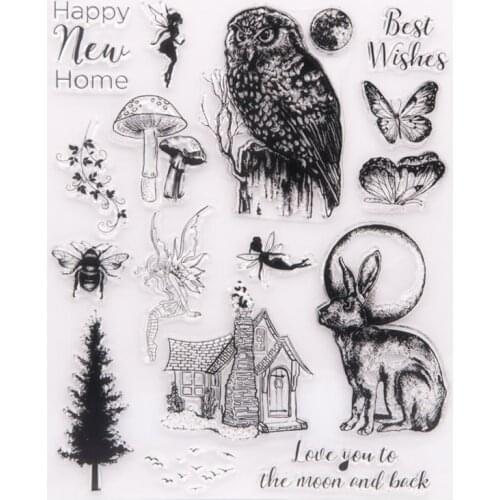 Owl Bunny Transparent Clear Silicone Stamp Seal DIY Scrapbook Rubber Stencil Coloring Diary Decoration Office School Supplies