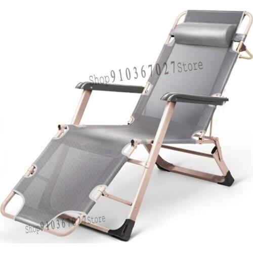 Folding Reclining Chair Lunch Nap Office Artifact Bed Lazy Beach Portable Balcony Leisure Back Chair Home