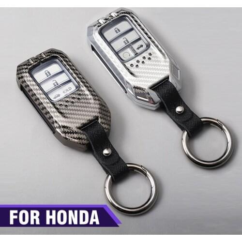 Alloy+TPU Car Remote Key Cover Case Holder for Honda Vezel City Civic BR-V HR-V Pilot Accord Jazz Odyssey Pilot Freed Fit Crider