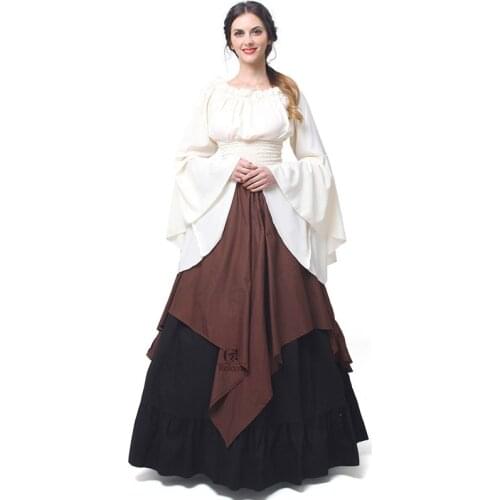 Medieval Costume Dress Cosplay Halloween Costumes for Women Palace Carnival Party Disguise Princess Female Vestido Robe