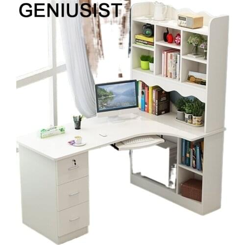 De Oficina Bureau Meuble Desk Biurko Tisch Schreibtisch Bed Tray Notebook Mesa Tablo Laptop Bedside Table With Bookshelf