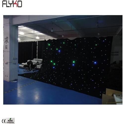 Led electronic backdrop star curtain rgbw 5x6m DMX controller easy to install and dismantle