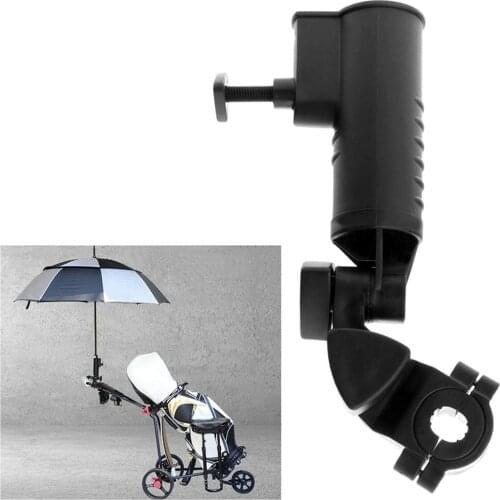 Universal Golf Cart Umbrella Holder Stand Double Lock Connector Stand for Buggy Cart Baby Pram Wheelchair Umbrella Bracket