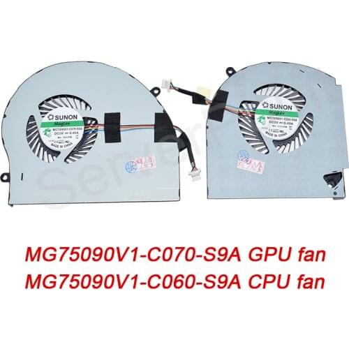 For DELL Alienware 17 R4 R5 P31E CPU GPU Cooling Fan 4-Wire DC5V 0.40A MG750901V1-C070-S9A /MG75090V1-C060-S9A Well Tested