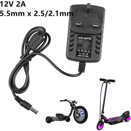 Smart Electric Scooter Battery Charger 12V Adapter Black for Razor Power Core E90, EPunk, XLR8R for Pulse Revster Pulse GRT-11
