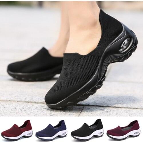 Women Tennis Shoes Breathable 5CM Height Increase Sports Sneakers Air Cushion Female Walking Sock Shoes Thick Bottom Platforms