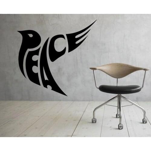 Peace Sign Wall Stickers For Kids Room Peace Bird Pattern Wall Decal Vinyl Interior Removable Art Mural Home Decoration SYY651