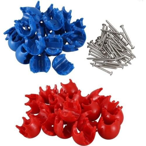 20Pcs Climbing Rope Net Plastic Connector Net Buckle Climbing Accessories Red & Blue