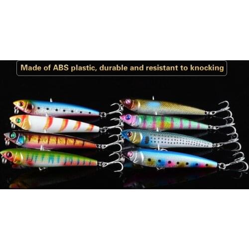 8Pcs/Lot Floating Wobblers Pencil Lures Sea Fishing Baits Simulation Artificial Isca Pesca Lures Swimbait for Boat Fishing